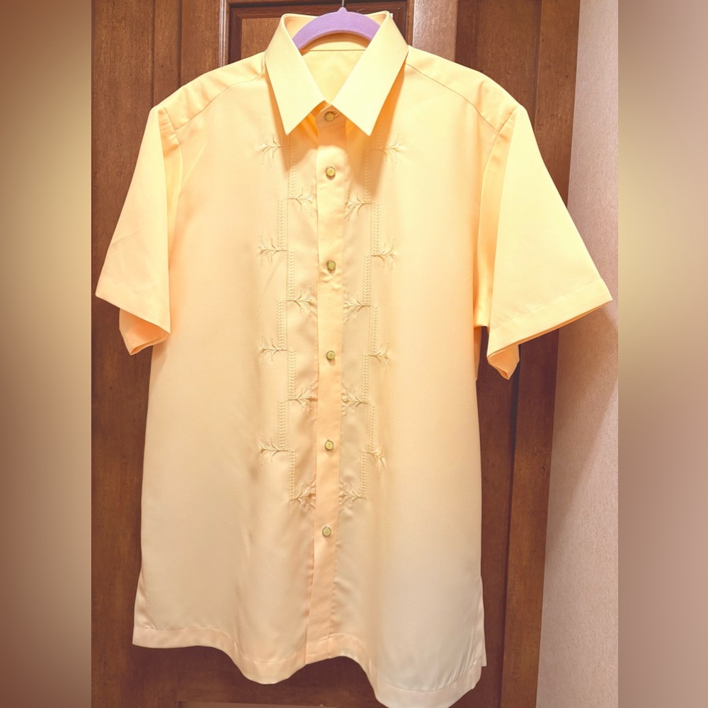 Filipino Embroidered Barong Yellow L